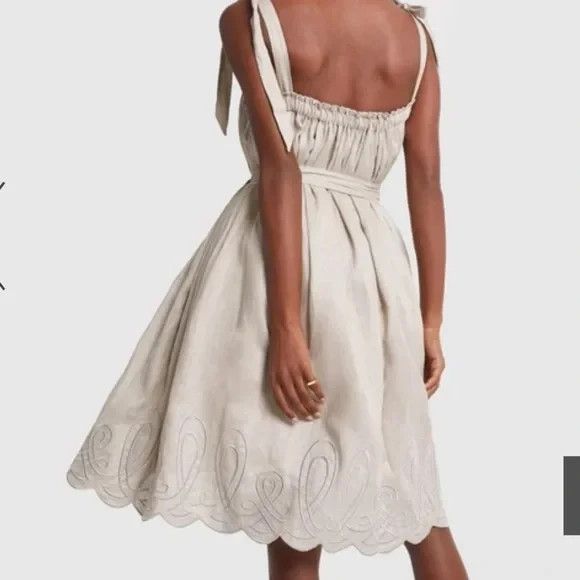 Innika Choo Linen Dress/Skirt In Light Beige — image 2 of 8